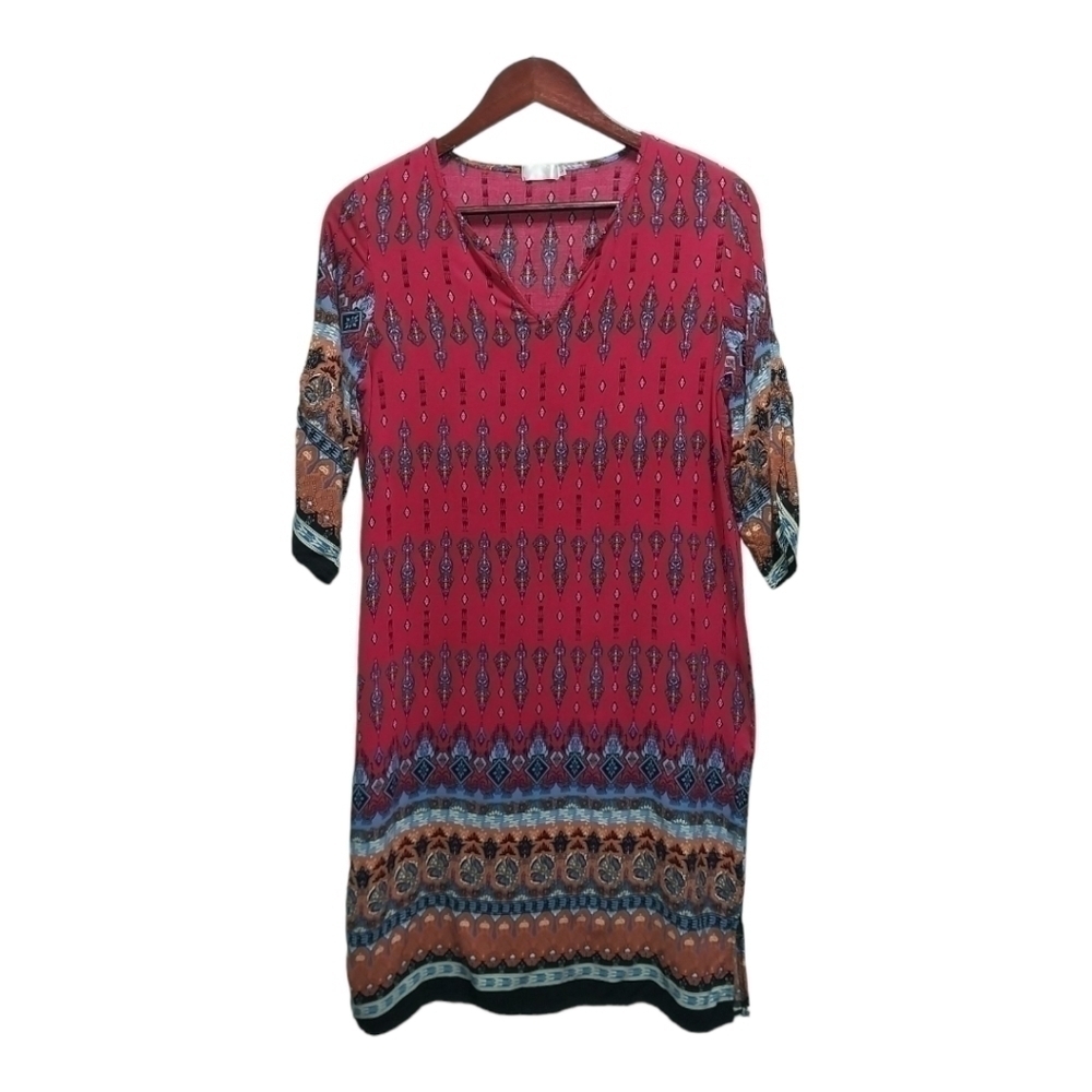 Bohemian style dress. 3/4 sleeves. Size Large.  Non smoking home.‎